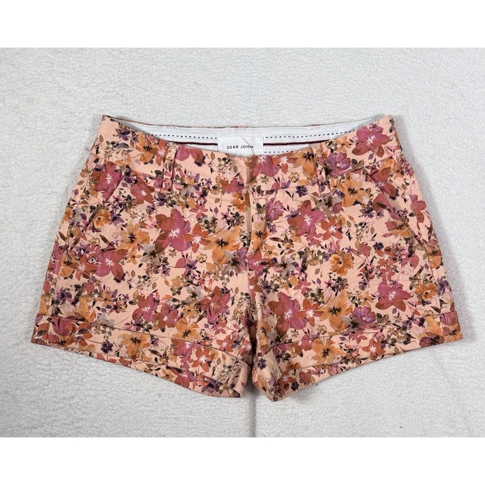 Dear John Denim Women 28 Hampton Floral Shorts Pink In The Garden Stretch Cuffed